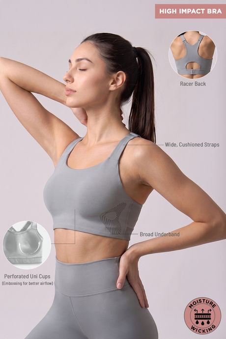 Zelocity High Impact Moisture Wicking Sports Bra - Wild Dove — image 7